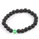 Meditačný náramok s čiernym lávovým kameňom a zeleným mesačným kameňom