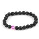 Meditačný náramok s čiernym lávovým kameňom a ružovým mesačným kameňom