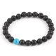 Meditačný náramok s čiernym lávovým kameňom a tyrkysovou perlou