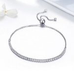 Lesklý strieborný tenisový náramok