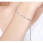 Lesklý strieborný tenisový náramok