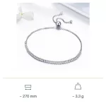 Lesklý strieborný tenisový náramok