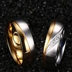 Pánsky snubný prsteň, nerez, zlatý, veľkosť 7