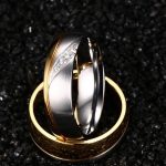 Pánsky snubný prsteň, nerez, zlatý, veľkosť 9