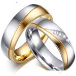 Pánsky snubný prsteň, nerez, zlatý, veľkosť 10