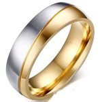Pánsky snubný prsteň, nerez, zlatý, veľkosť 10
