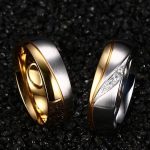 Pánsky snubný prsteň, nerez, zlatý, veľkosť 10