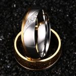 Pánsky snubný prsteň, nerez, zlatý, veľkosť 11