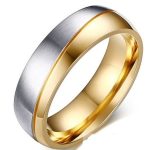 Pánsky snubný prsteň, nerez, zlatý, veľkosť 12