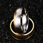 Pánsky snubný prsteň, nerez, zlatý, veľkosť 12