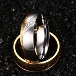 Dámsky snubný prsteň, nerez, zlatý, veľkosť 9