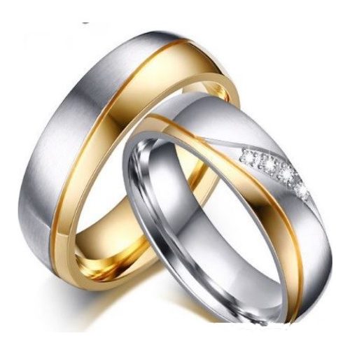 Dámsky snubný prsteň, nerez, zlatý, veľkosť 7