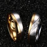 Pánsky snubný prsteň, nerez, zlatý, veľkosť 13