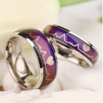 Náladový prsteň so vzorom srdca, veľkosť 9