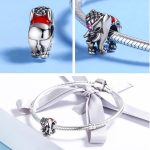 Strieborné kúzlo slona so zirkónovým kryštálom