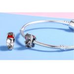 Strieborné kúzlo slona so zirkónovým kryštálom