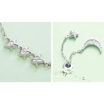 Strieborný tenisový náramok zdobený mesiacom a hviezdami