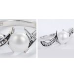 Strieborný prsteň s perlami, veľkosť 7