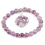 Ametystový náramok s príveskom strom života