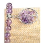 Ametystový náramok s príveskom strom života