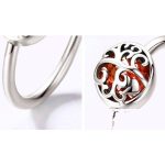 Strieborný prsteň s motívom stromu života, červený, veľkosť 7