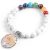 Howlit náramok s farbami 7 čakier, s príveskom strom života