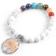 Howlit náramok s farbami 7 čakier, s príveskom strom života