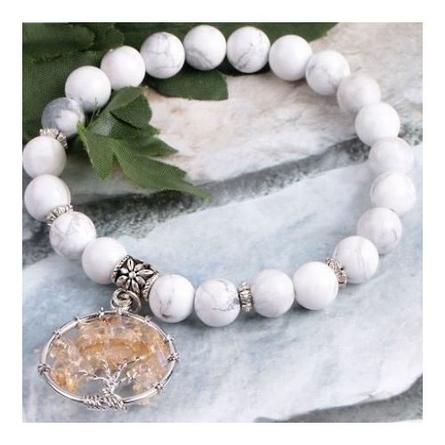 Howlit náramok s príveskom strom života