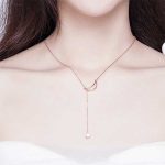 Strieborný náhrdelník s ozdobou mesiac a hviezda, ružové zlato, ružové zlato