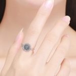 Strieborný prsteň s motívom stromu života, zelený, veľkosť 6