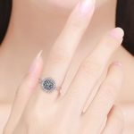 Strieborný prsteň s motívom stromu života, zelený, veľkosť 7