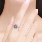 Strieborný prsteň s motívom stromu života, zelený, veľkosť 8