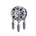 Strieborný lapač snov so zirkónovým kryštálom