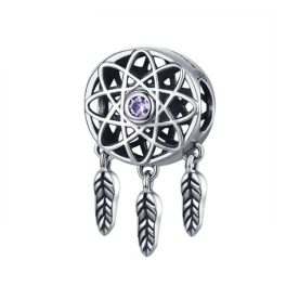 Strieborný lapač snov so zirkónovým kryštálom