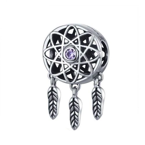 Strieborný lapač snov so zirkónovým kryštálom