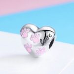 Strieborné kúzlo, srdce s labkami