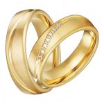 Pánsky snubný prsteň, titánová oceľ, zlato, veľkosť 9