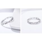 Strieborný prsteň s kryštálmi, fialový, veľkosť 7