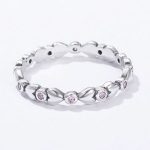 Strieborný prsteň s kryštálmi, fialový, veľkosť 8