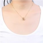 Náhrdelník s dvojitým srdcom, český krištáľ, trblietavé zlato