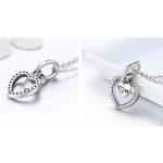 Strieborný náhrdelník s príveskom s dvojitým srdcom