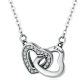 Strieborný náhrdelník s dvoma spojenými srdiečkami