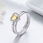 Strieborný prsteň s ozdobou v tvare srdca, veľkosť 8