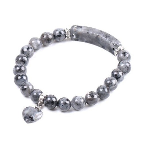 Labradoritový náramok s príveskom srdiečko
