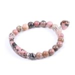 Rodonitový náramok s príveskom srdiečko