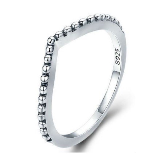 Strieborný prsteň s kryštálmi v tvare kvapky, veľkosť 7