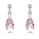 Náušnice v tvare kvapky zdobené kryštálmi Swarovski, svetloružové