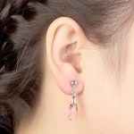 Náušnice v tvare kvapky zdobené kryštálmi Swarovski, broskyňa