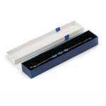 Darčeková krabička na náramky, nánožníky, s mašľou, modrá a biela