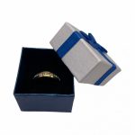 Šperkovnica s modrou mašľou, papier, 5 x 5 cm